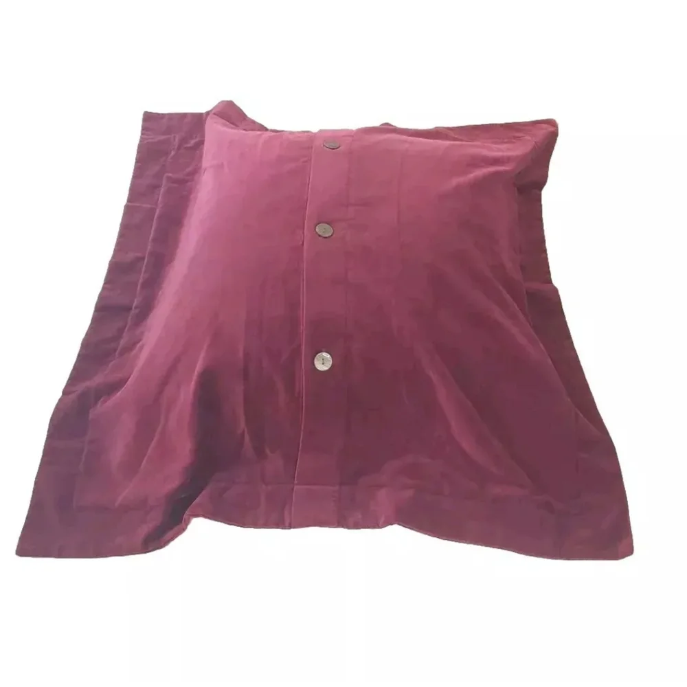 Pottery Barn Floor 1 Pillow Cover Sham Jewel Red Velvet Buttons Euro Sq 30/30